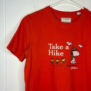 L.L Bean x Snoopy Collab Take a Hike T-shirt Kid’s Size 14-16 Women’s Size Small